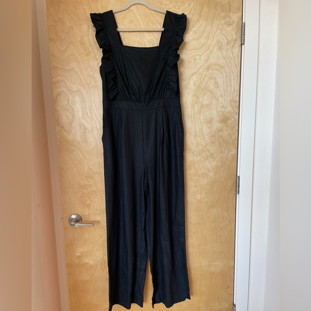 Who What Wear Linen Jumpsuit with bra friendly tie back